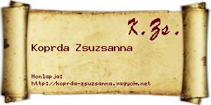 Koprda Zsuzsanna névjegykártya
